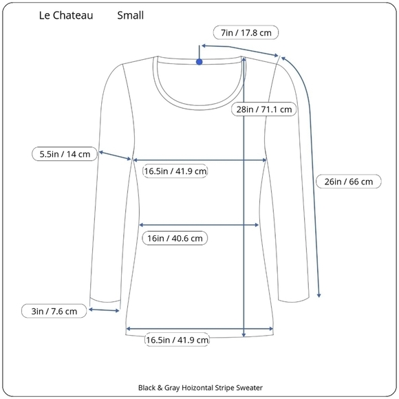 Le Chateau Black & Gray Striped Long Knit Sweater - Picture 16 of 16